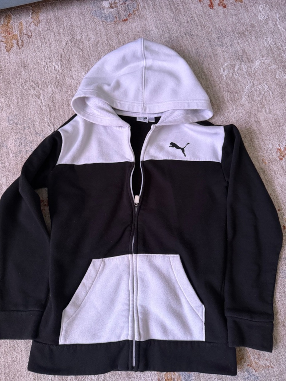 Puma Black and White Hooded Zip Jacket